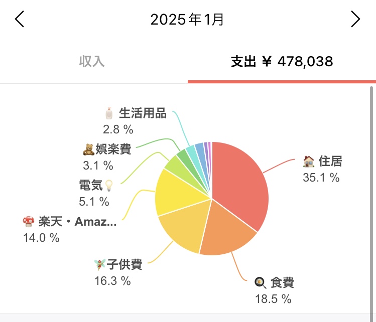 1月2025年家計簿